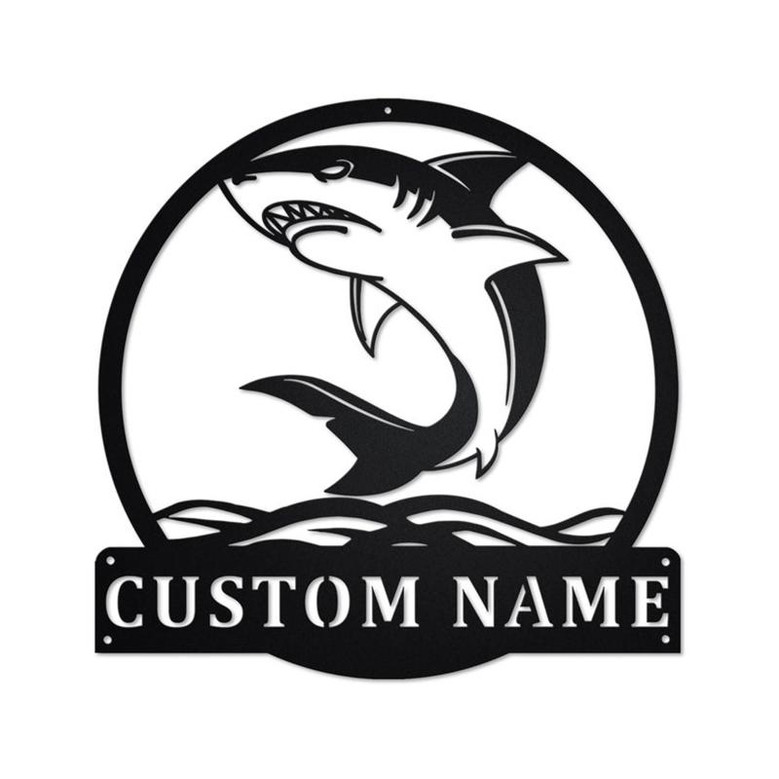 Personalized Shark Metal Sign | Shark Metal Wall Art | Shark Metal wall Decor | Shark Lover Gift | Custom Shark | Shark