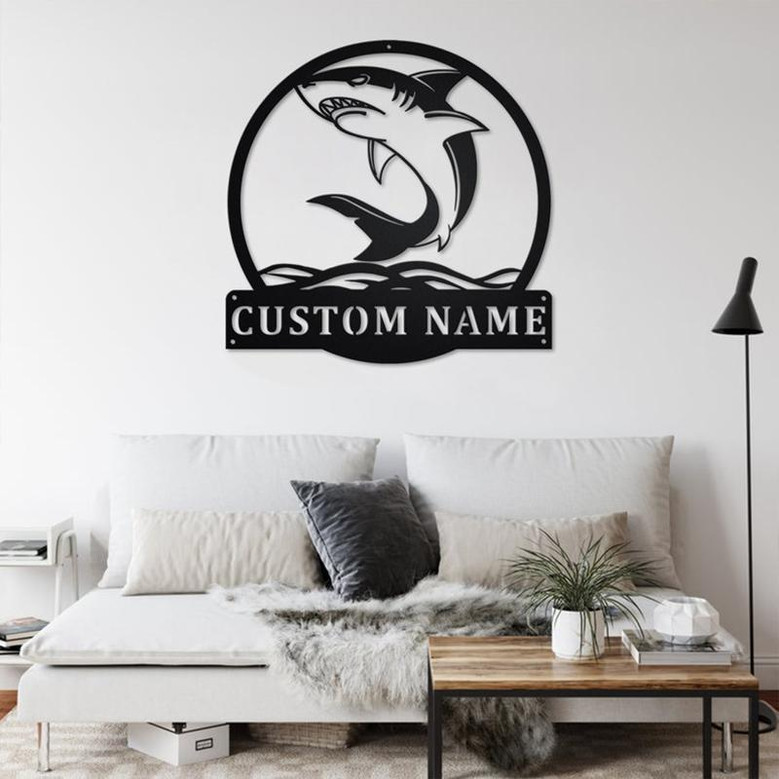 Personalized Shark Metal Sign | Shark Metal Wall Art | Shark Metal wall Decor | Shark Lover Gift | Custom Shark | Shark