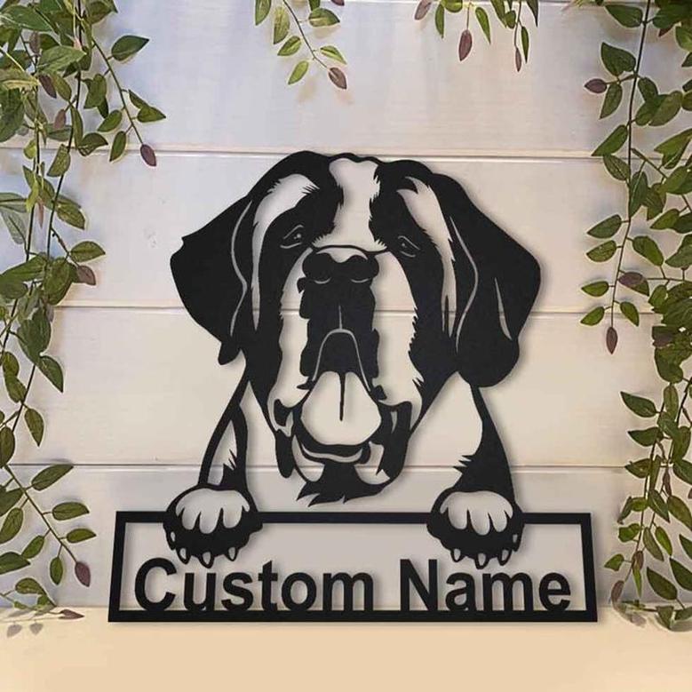 Personalized St Bernard Dog Metal Sign Art | Custom St Bernard Dog Metal Sign | St Bernard Dog Gifts Funny | Dog Gift | Animal Custom