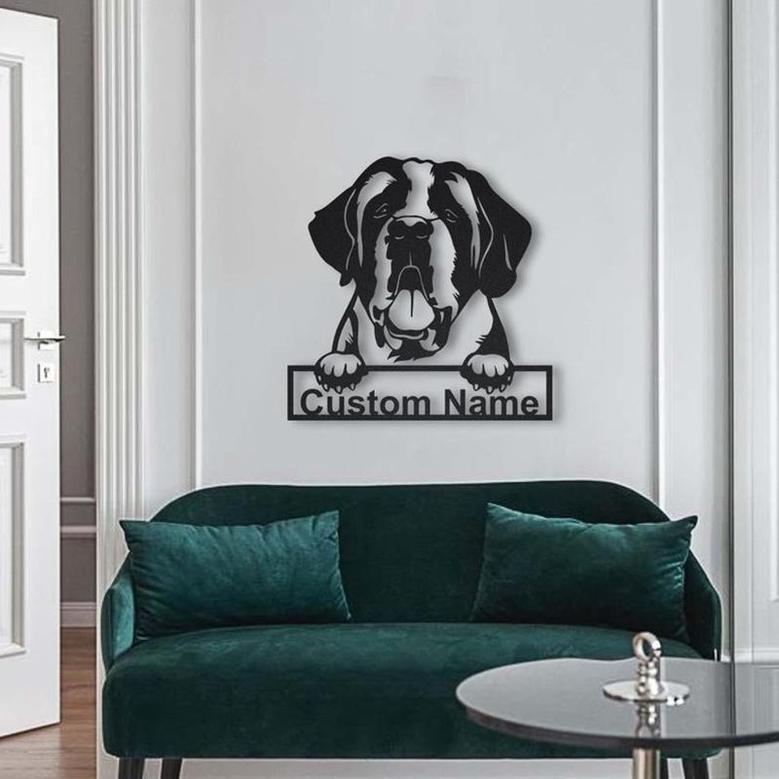 Personalized St Bernard Dog Metal Sign Art | Custom St Bernard Dog Metal Sign | St Bernard Dog Gifts Funny | Dog Gift | Animal Custom