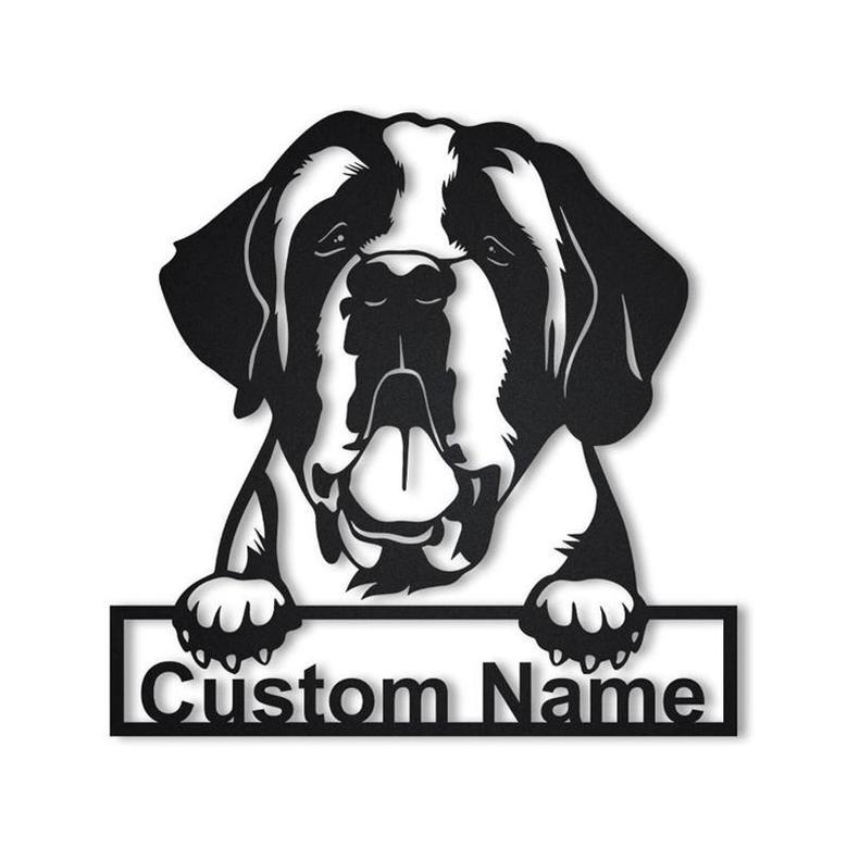 Personalized St Bernard Dog Metal Sign Art | Custom St Bernard Dog Metal Sign | St Bernard Dog Gifts Funny | Dog Gift | Animal Custom