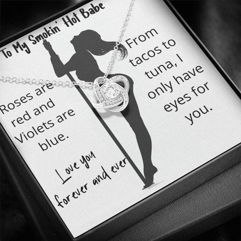 Tacos Or Tuna Love Knot Necklace