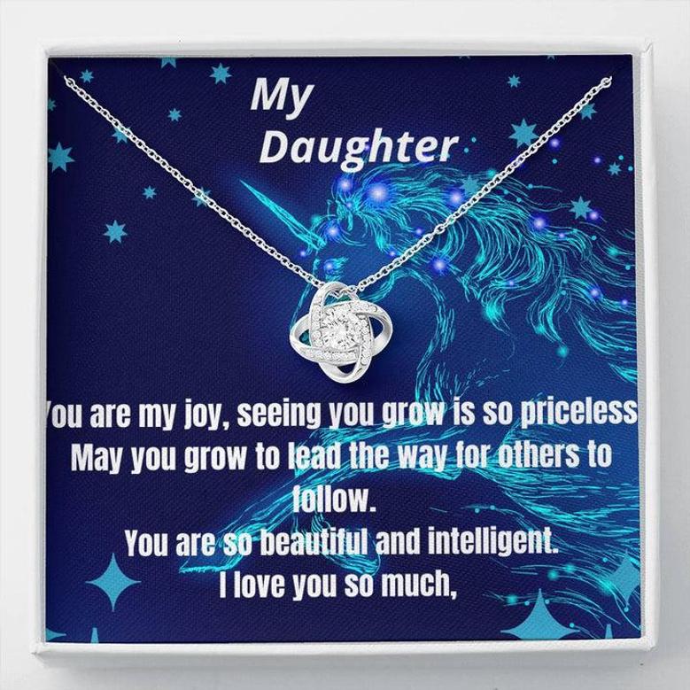 This Beautiful Love Knot Necklace Is Perfect For Your Loved One Daughter. This Luxury Piece Has Got A Sparkle And Shine, So Precious To Give As A Gorgeous Gift. You Must See It For Yoursel!!!!