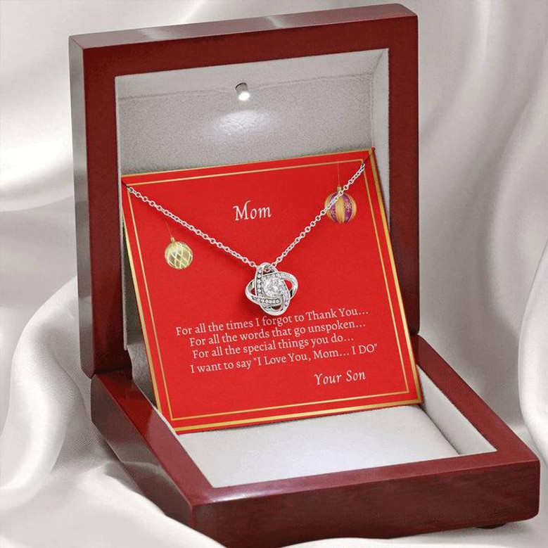 To Mom "For All The Times Love Knot Necklace" From Son
