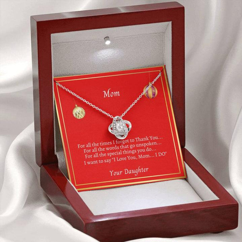 To Mom "For All The Times Love Knot Necklace" From Daughter
