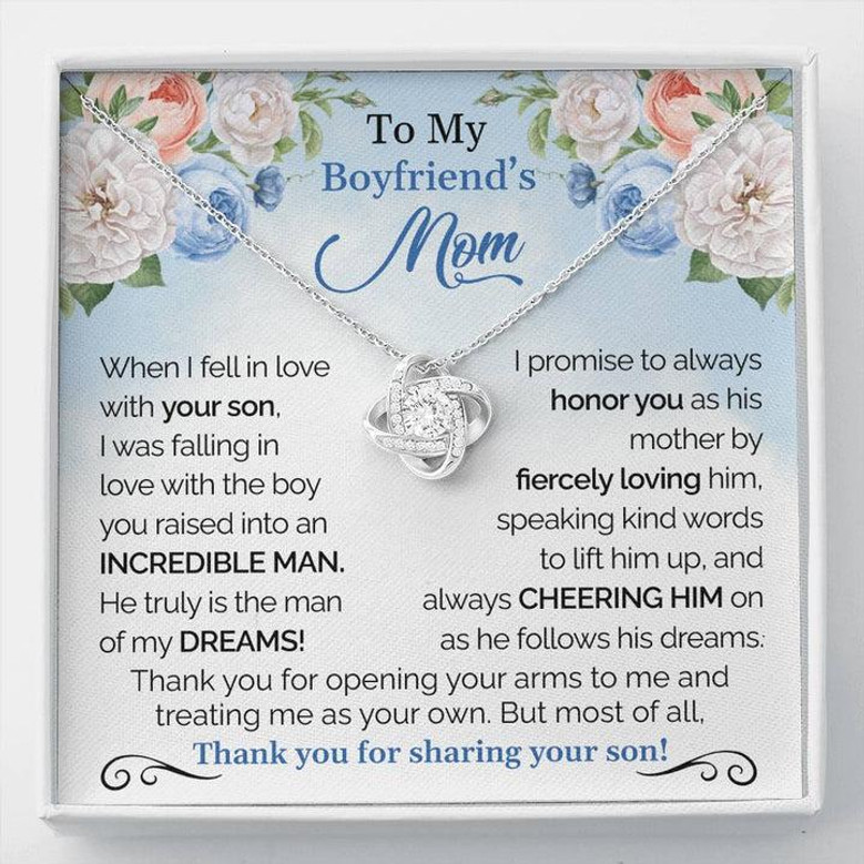 To My Boyfriend's Mom - Thank You For Sharing Your Son | Love Knot Necklace