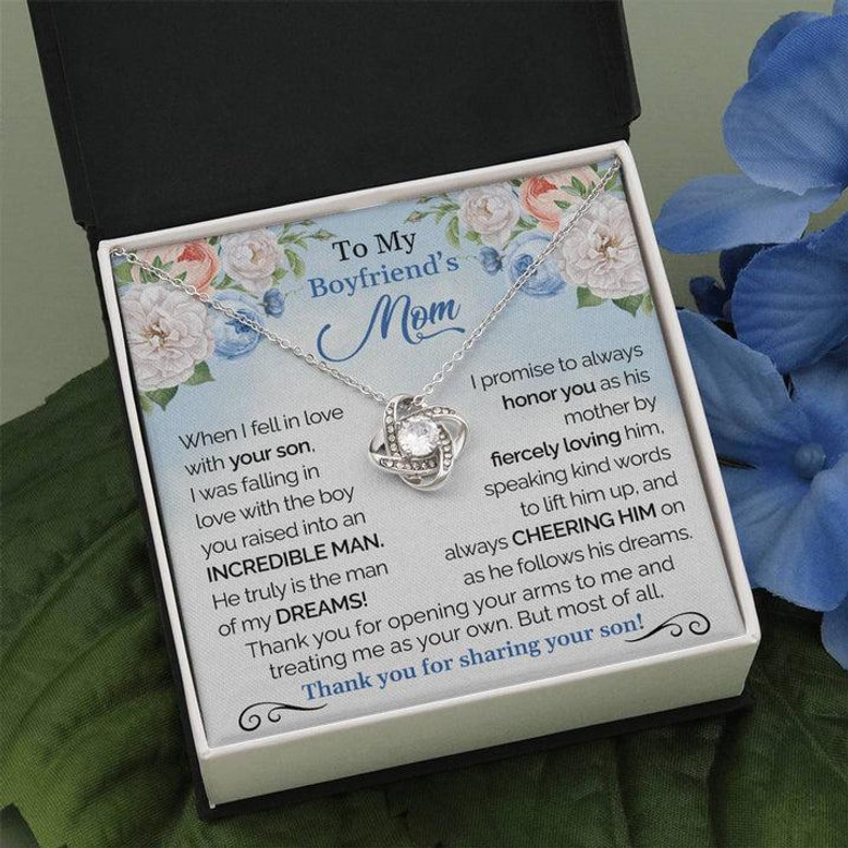 To My Boyfriend's Mom - Thank You For Sharing Your Son | Love Knot Necklace