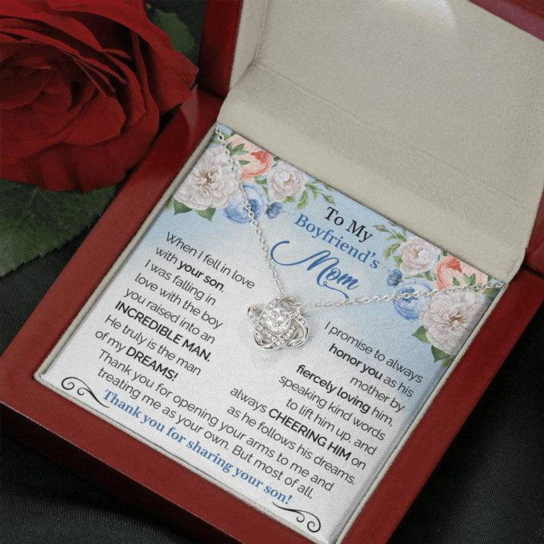 To My Boyfriend's Mom - Thank You For Sharing Your Son | Love Knot Necklace