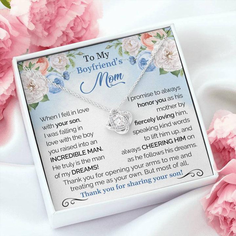 To My Boyfriend's Mom - Thank You For Sharing Your Son | Love Knot Necklace