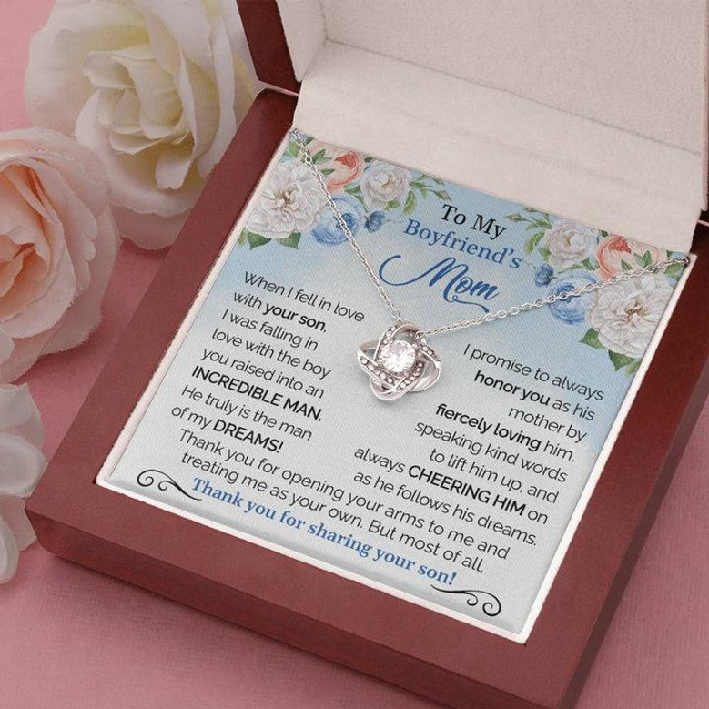 To My Boyfriend's Mom - Thank You For Sharing Your Son | Love Knot Necklace