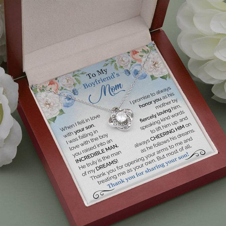 To My Boyfriend's Mom - Thank You For Sharing Your Son | Love Knot Necklace