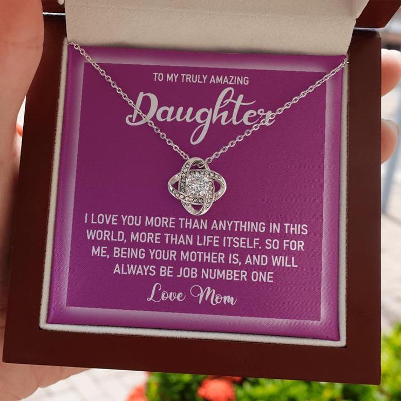 To My Daughter - Job Number One | Love Knot Necklace