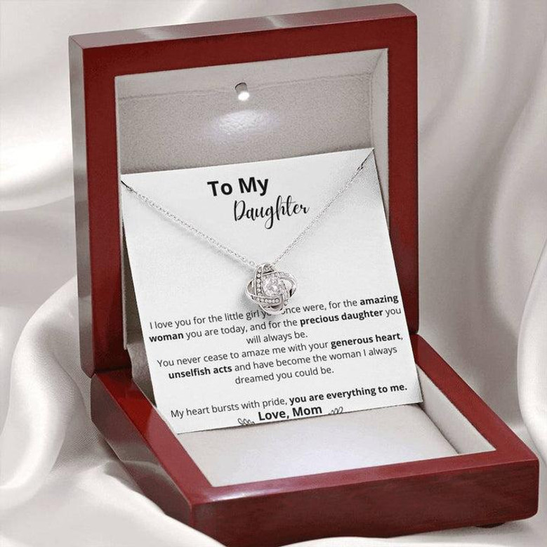 To My Daughter - "You Are Everything To Me" - Love Knot Necklace For Your Daughter