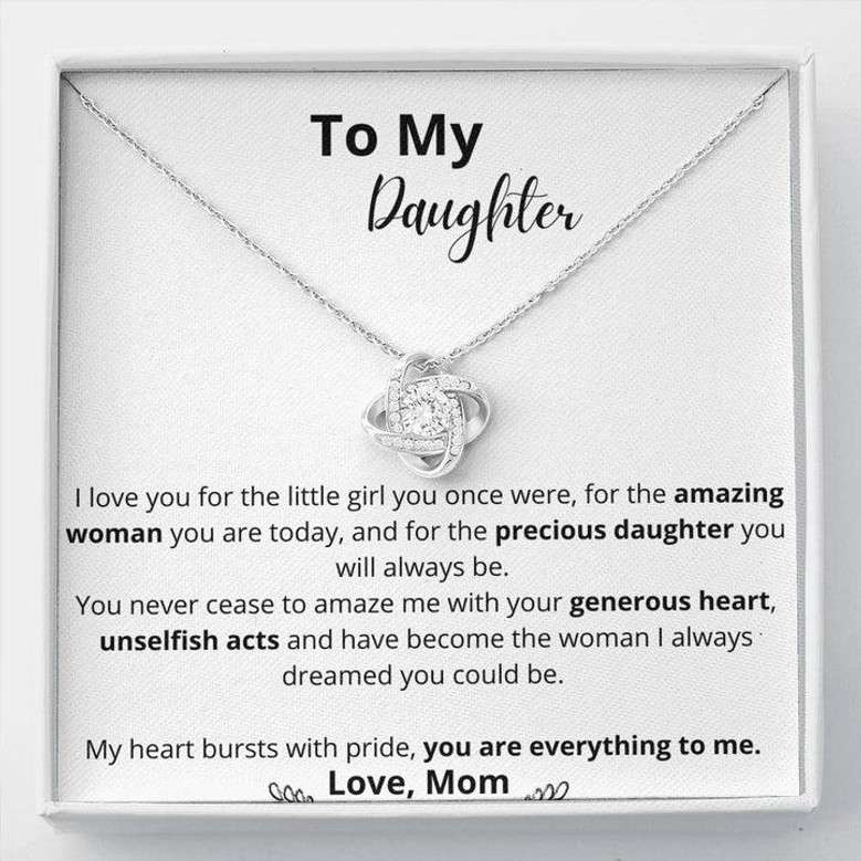 To My Daughter - "You Are Everything To Me" - Love Knot Necklace For Your Daughter