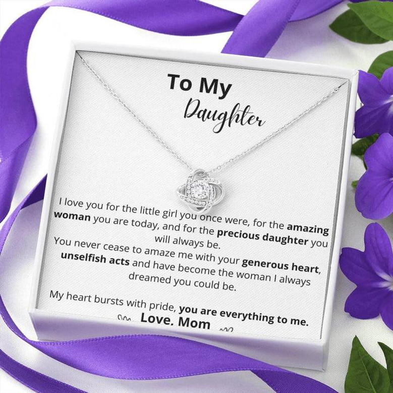 To My Daughter - "You Are Everything To Me" - Love Knot Necklace For Your Daughter