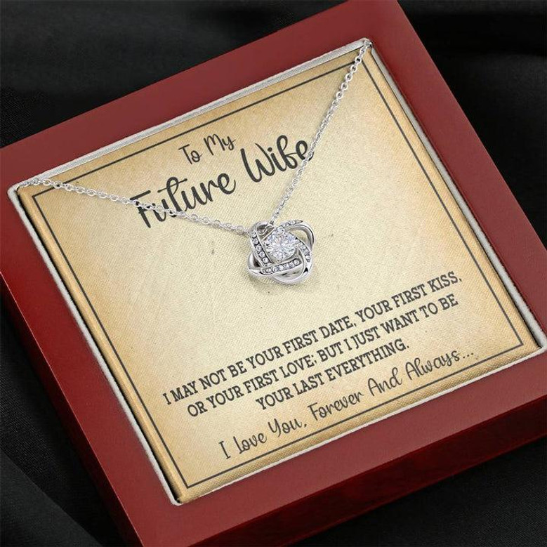 To My Future Wife, You're My Perfect Match Love Knot Necklace - Valentine's Day Gift For Her, Engagement Gift, Gift For Fiance