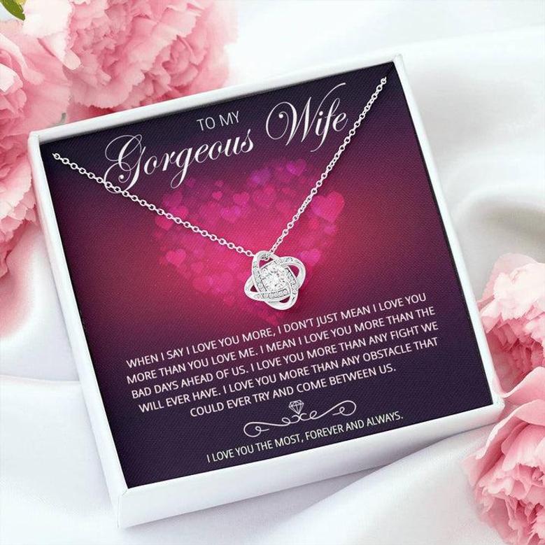 To My Gorgeous Wife | Love Knot Necklace | Personalized Gift For Your Loving Wife! ❤️