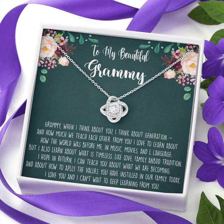 To My Grammy Gift Necklace, Grandmother Necklace, Mother's Day Gift For Grandma, Grandma, Grandma To Be, New Grandma Love Knot Necklace