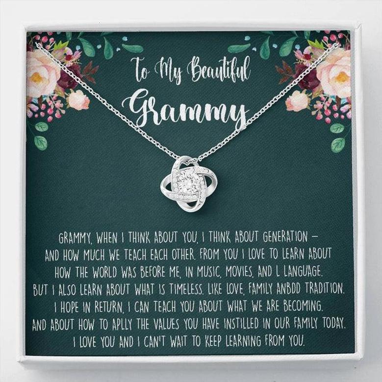 To My Grammy Gift Necklace, Grandmother Necklace, Mother's Day Gift For Grandma, Grandma, Grandma To Be, New Grandma Love Knot Necklace