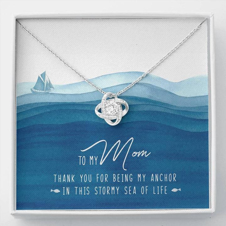 To My Mom Love Knot Necklace Mother's Day Message Card Gift From Daughter