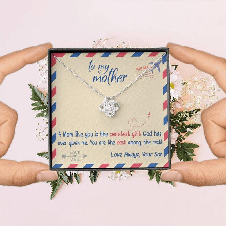 To My Mother Love Knot Necklace