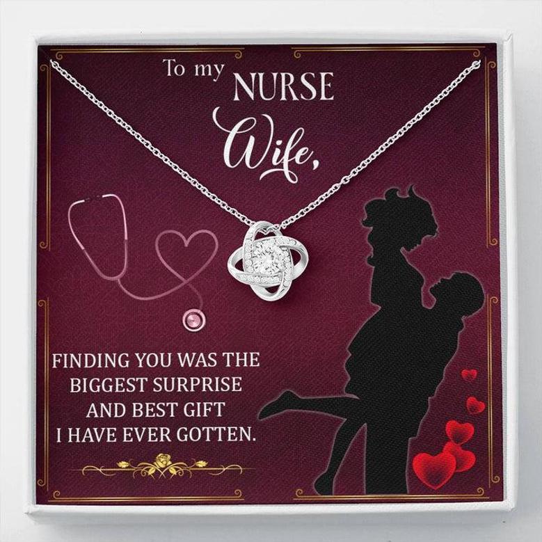 To My Nurse Wife - Finding You Was The Biggest Surprise - Love Knot Necklace
