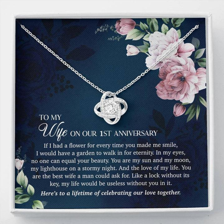 To My Wife On Our 1St Anniversary - Love Knot Necklace