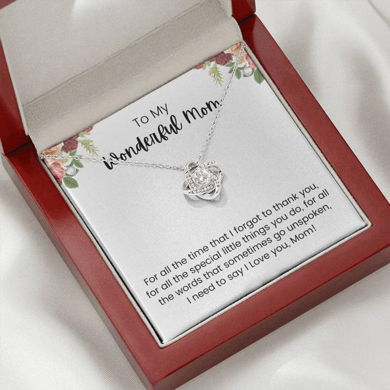 To My Wonderful Mom For All The Times Love Knot Necklace