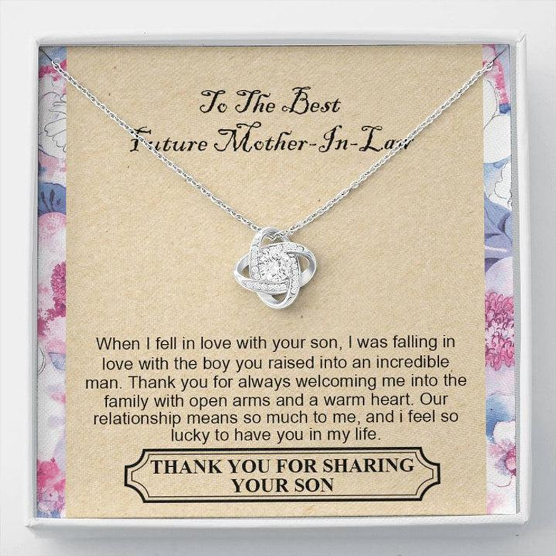 To The Best Future Mother-In-Law - Thank You For Always Welcoming Me Into The Family With Open Arms And A Warm Heart - Love Knot Necklace