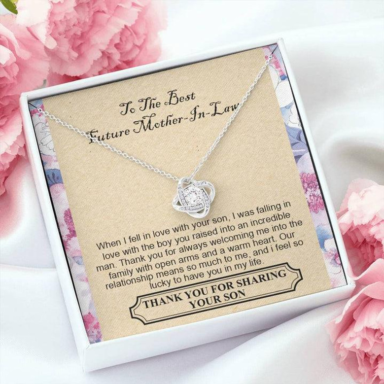 To The Best Future Mother-In-Law - Thank You For Always Welcoming Me Into The Family With Open Arms And A Warm Heart - Love Knot Necklace