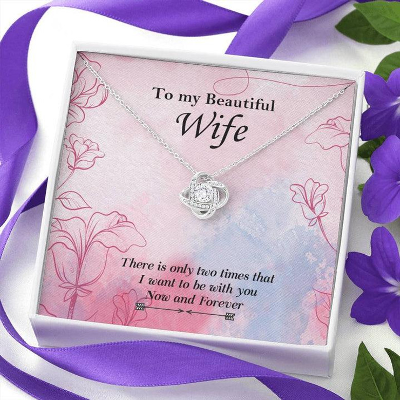 White Gold Love Knot Necklace To Your Beautiful Wife