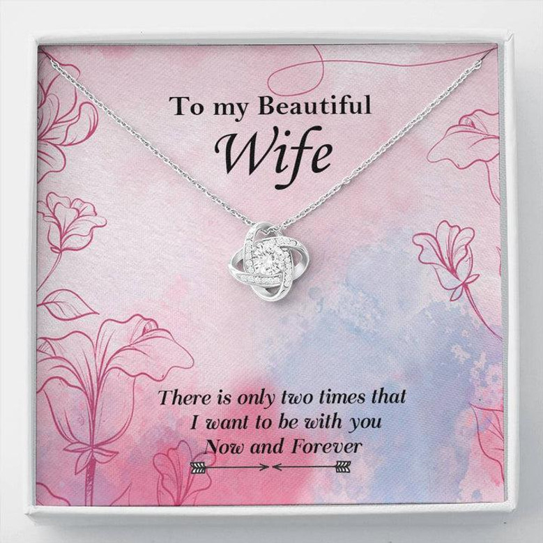 White Gold Love Knot Necklace To Your Beautiful Wife