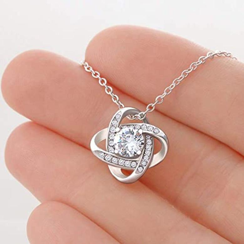 Wife Necklace, Love Knot Necklace Christmas To My Wife , Girlfriend So Lucky To
