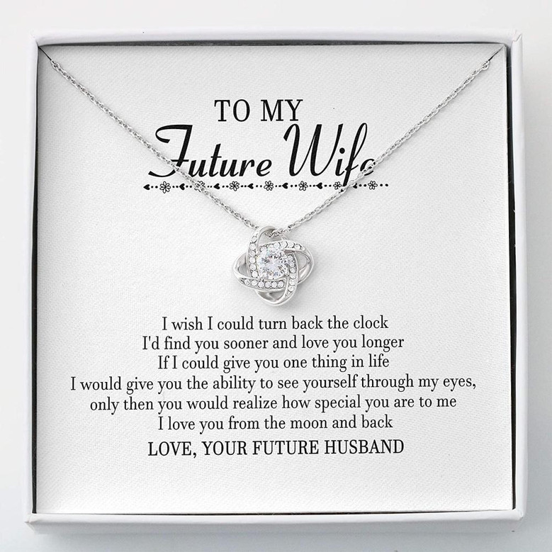 Wife Necklace , Love You From The Moon And Back Necklace For Wife