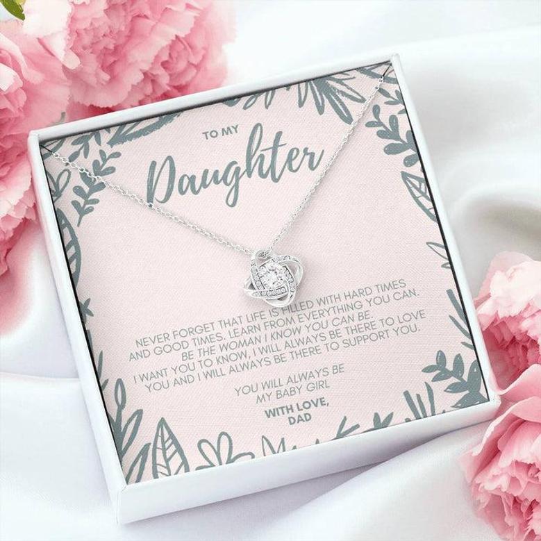 You Will Always Be My Baby Girl Love Knot Necklace