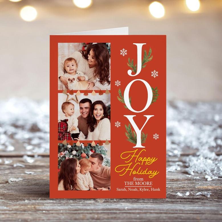 Christmas Cards Personalized, Custom Photo Card, Family Holiday Card