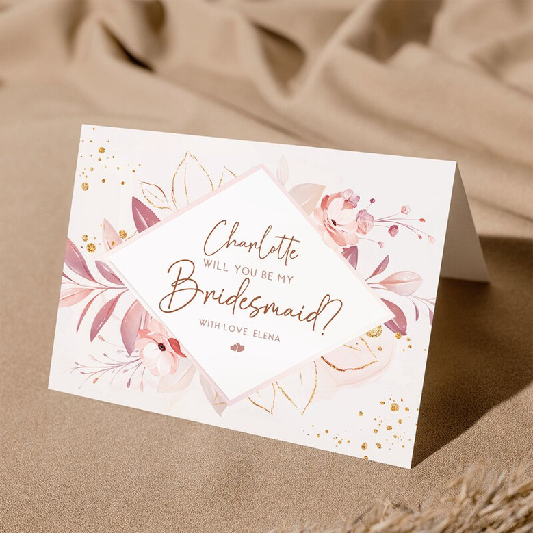 Personalized Bridesmaid Proposal Card, Will You Be My Bridesmaid Card