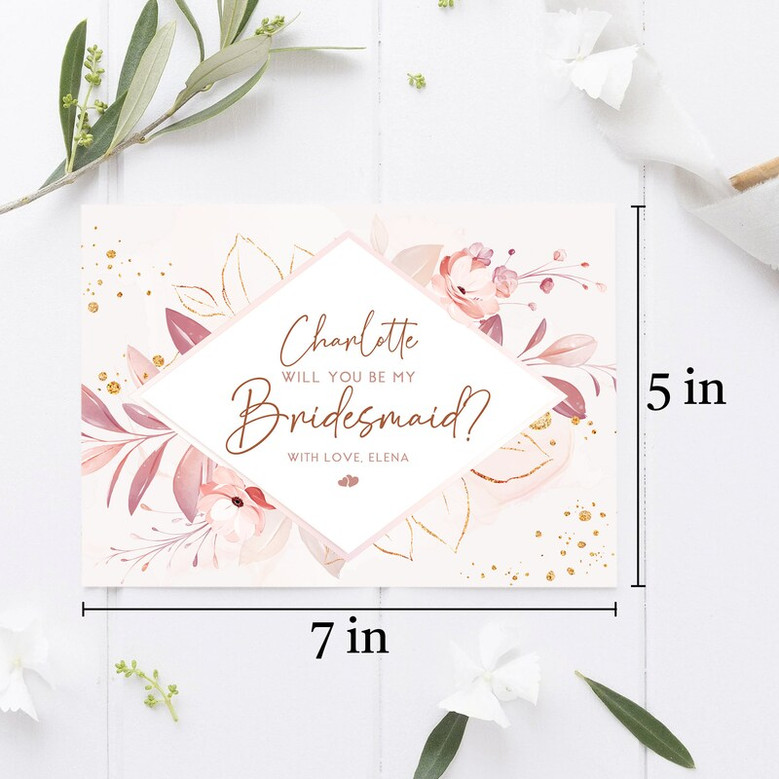 Personalized Bridesmaid Proposal Card, Will You Be My Bridesmaid Card