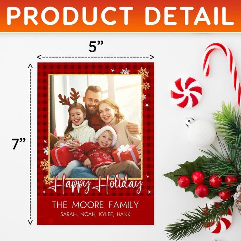 Personalized Christmas Cards with Photo, Custom Photo Card, Family Card