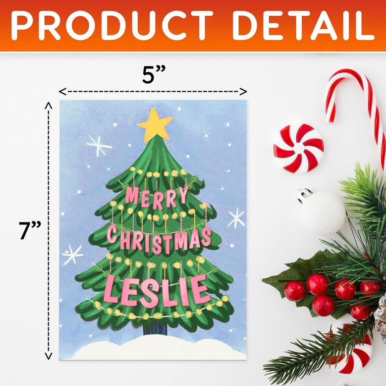 Personalized Christmas Greeting Card, Folded Card, Merry Christmas Card