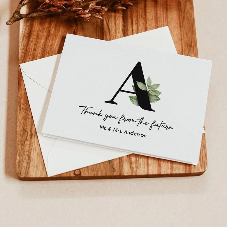 Personalized Couples Shower Thank You Cards with Envelope, Wedding Card