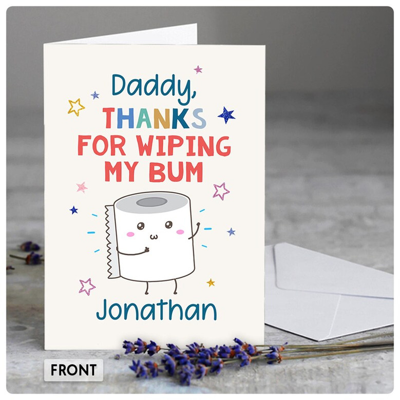Personalized Father Day Greeting Card With Humorous Toilet Paper Design personalized-father-day-greeting-card-with-humorous-toilet-paper-design