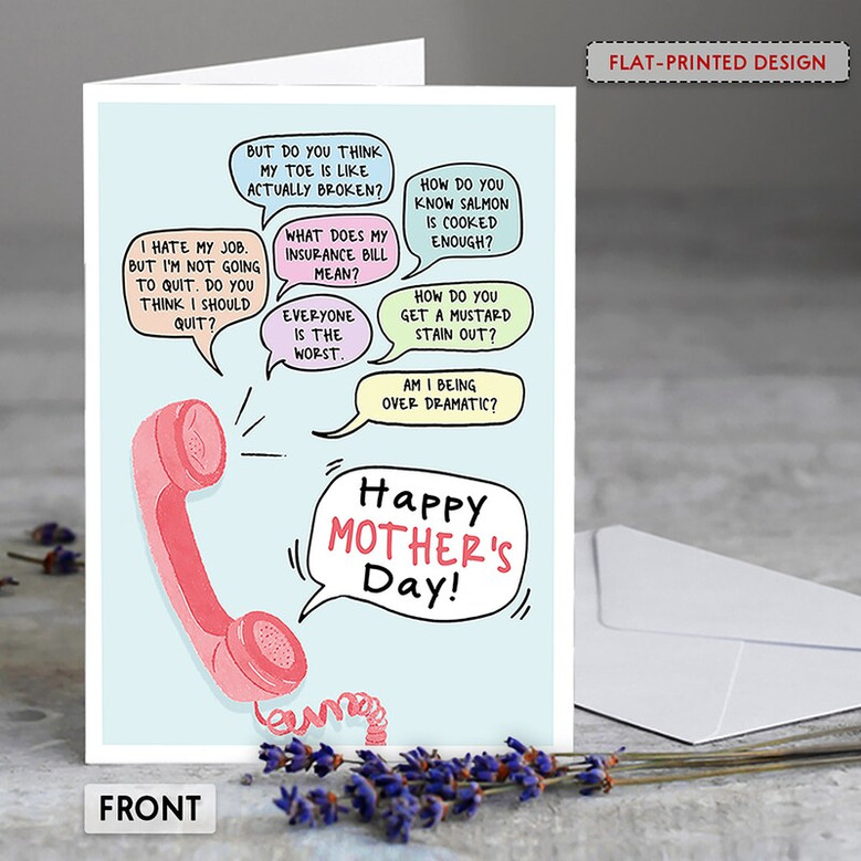 Personalized Happy Mother's Day Funny Card Call to Mom Greeting Card