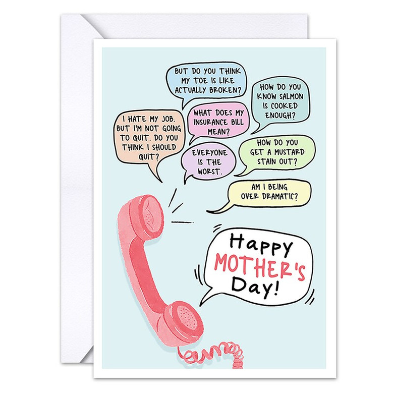 Personalized Happy Mother's Day Funny Card Call to Mom Greeting Card