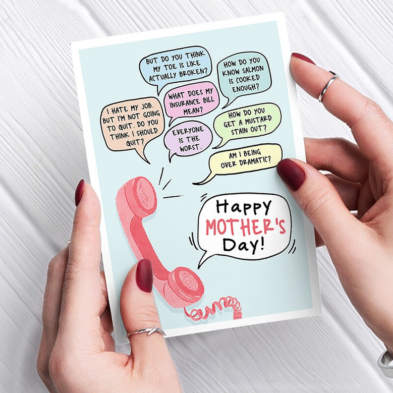 Personalized Happy Mother's Day Funny Card Call to Mom Greeting Card