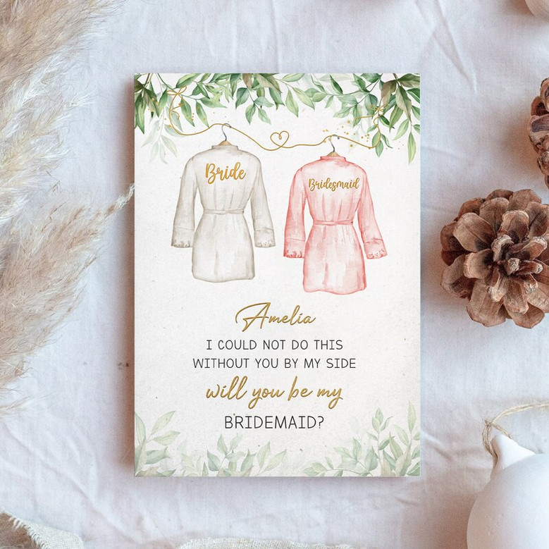 Will You Be My Bridesmaid Card, Personalized Bridesmaid Proposal Card