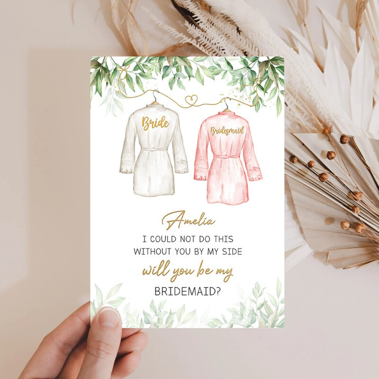 Will You Be My Bridesmaid Card, Personalized Bridesmaid Proposal Card