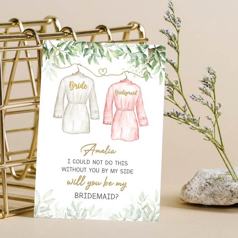 Will You Be My Bridesmaid Card, Personalized Bridesmaid Proposal Card