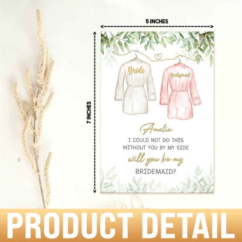 Will You Be My Bridesmaid Card, Personalized Bridesmaid Proposal Card