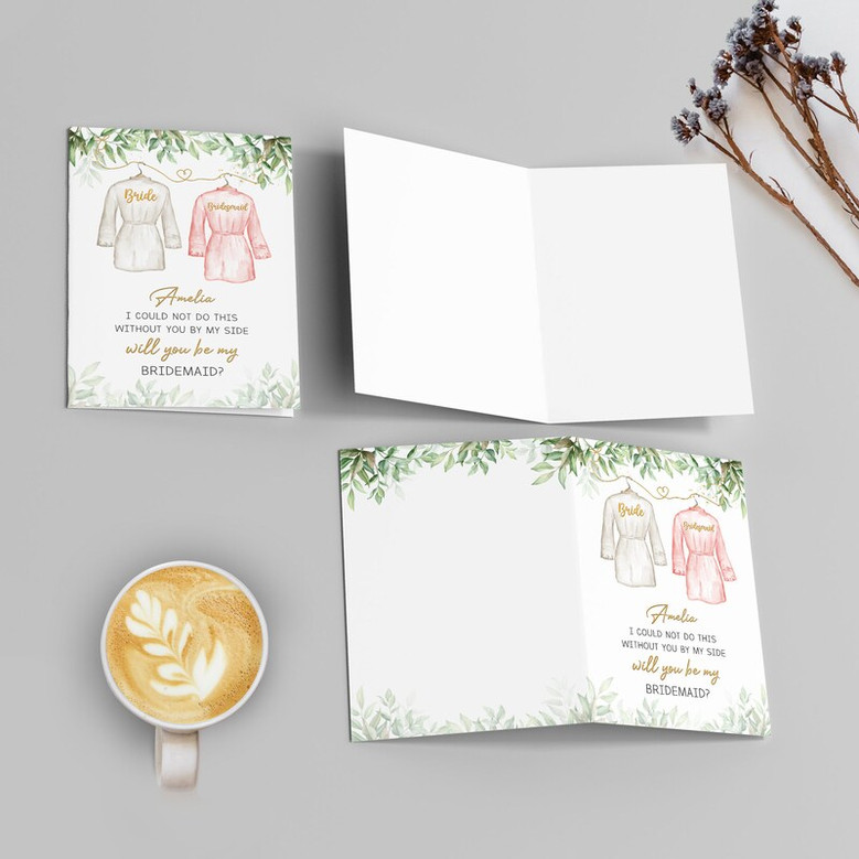 Will You Be My Bridesmaid Card, Personalized Bridesmaid Proposal Card
